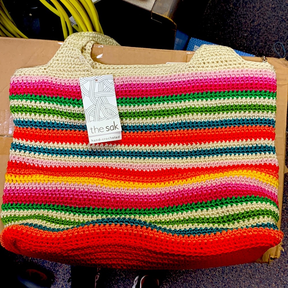The Sak multi color crochet purse